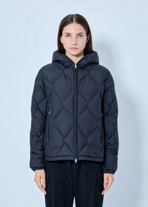 Moncler Arvouin Hooded Diamond-Quilted Short Down Jacket Black mon0266004