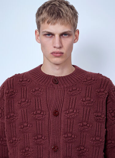 Marni Textured Knit Cardigan Burgundy mni0166001
