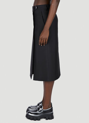 Prada Logo Plaque Wrap Skirt Black pra0252009