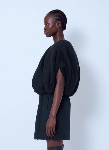 LN-CC® - Rick Owens: Temple Bubble Cropped Top - Black Rick Owens Temple Bubble Cropped Top Black ric0266012