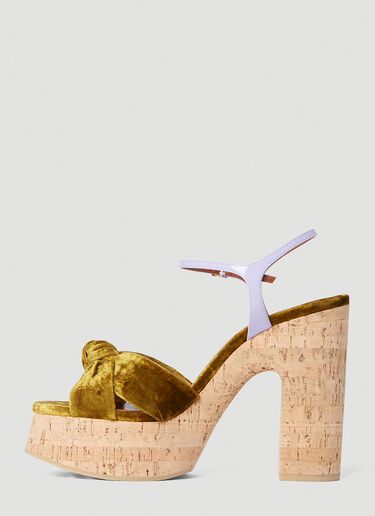 Saint Laurent Bianca St Heaven Platform Heels Gold sla0251180