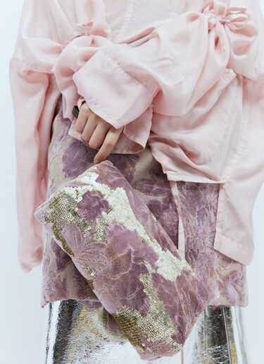スパンコール付きベロア製クラッチ Dries Van Noten スパンコール付きベロア製クラッチ ピンク dvn0254056