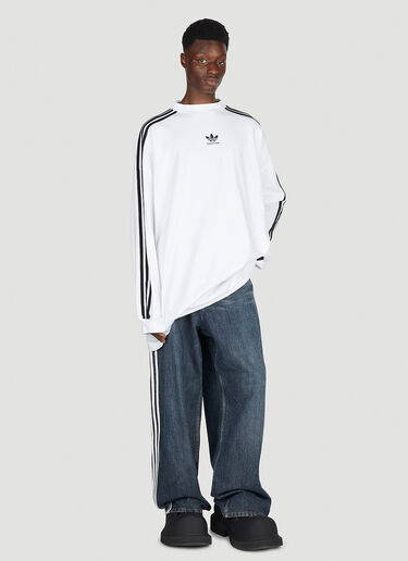 Balenciaga x adidas 徽标印花长袖 T 恤 白色 axb0151015