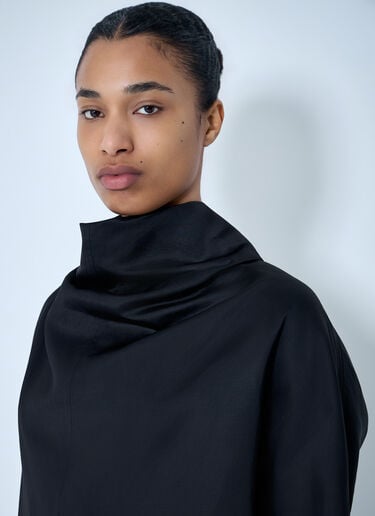 TOTEME High-Neck Long Sleeve Top Black tot0264025