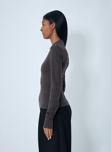Jacquemus Le 美利奴 Polo 衫  深棕色 jac0262008