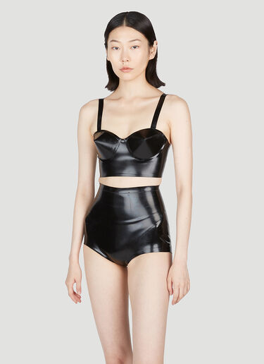 Maison Margiela High Waist Latex  Briefs Black mla0254005