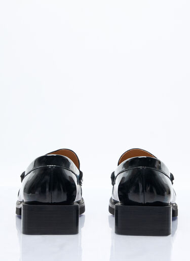 GANNI Butterfly Logo Patent Loafers Black gan0257041