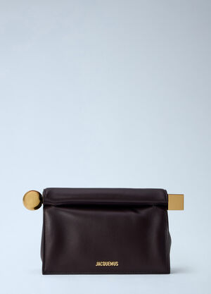 Jacquemus La Pochette Rond Carré Brown jac0266071
