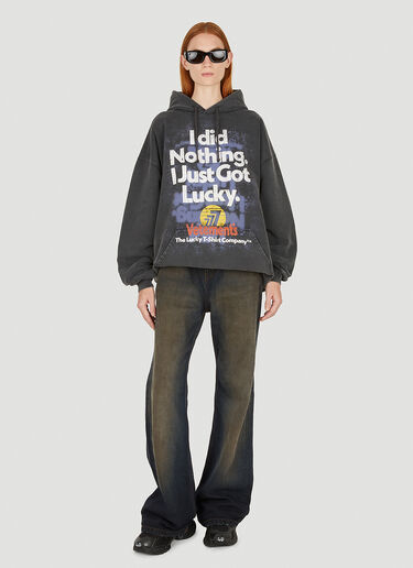 VETEMENTS Text Print Hooded Sweatshirt Black vet0250013