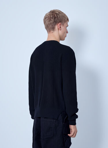LN-CC® - Rick Owens: Fisherman Round Neck Sweater - Black Rick Owens Fisherman Round Neck Sweater Black ric0165038