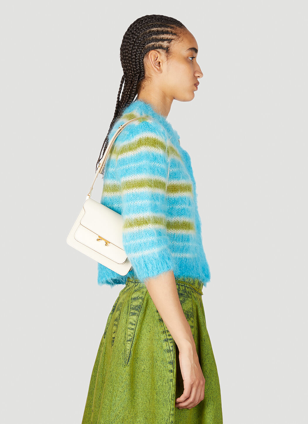 Marni Trunk E W Shoulder Bag in White LN CC