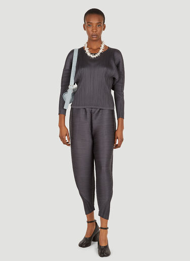 Pleats Please Issey Miyake Plissé Tapered Pants Black plp0251001