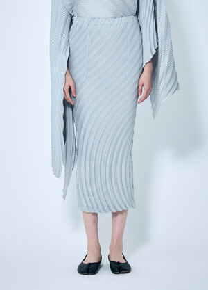 Issey Miyake Nuance Pleats Solid Skirt Grey ism0259009