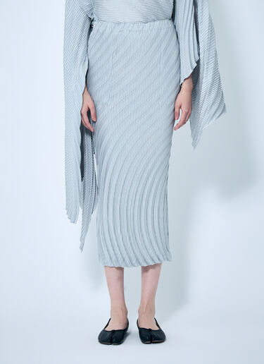 Issey Miyake Nuance Pleats Solid Skirt Grey ism0259007