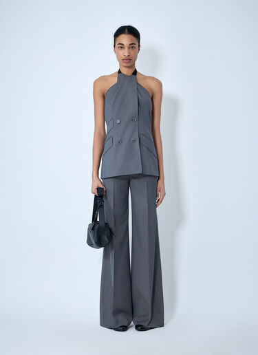 Max Mara Double-Breasted Halter Neck Top Grey max0264302
