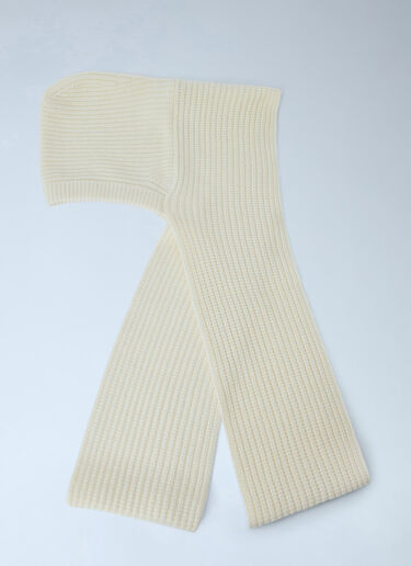 LN-CC® - Moncler: Ribbed Knit Balaclava - Beige Moncler Ribbed Knit Balaclava Beige mon0266051