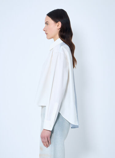 MM6 Maison Margiela Cropped Contrast Shirt White mmm0259003