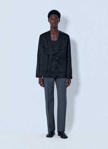 Maison Margiela Buttoned Jacket with Patch Pockets Black mla0164101