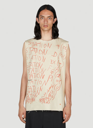 Raf Simons Station Tank Top Beige raf0152004