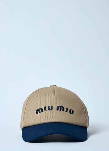 Miu Miu Drill Baseball Cap Beige miu0259040
