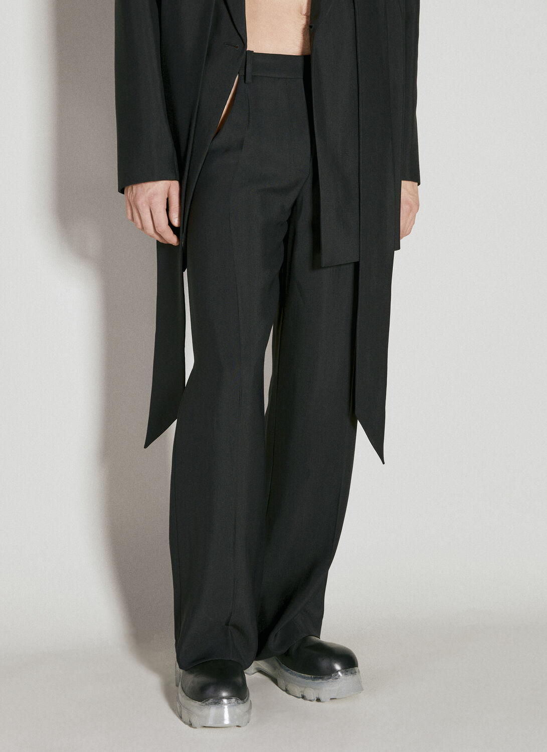 Mugler Cut-out Tailored Pants In Black