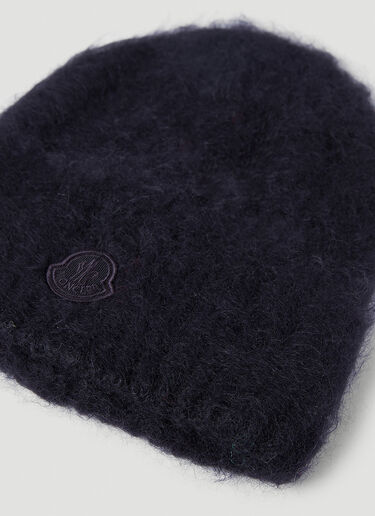 Fuzzy Knit Beanie Hat Moncler Fuzzy Knit Beanie Hat Black mon0254032