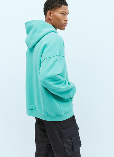 Moncler x Pharrell Williams 로고 패치 후드 스웨트셔츠 블루 mpw0354007