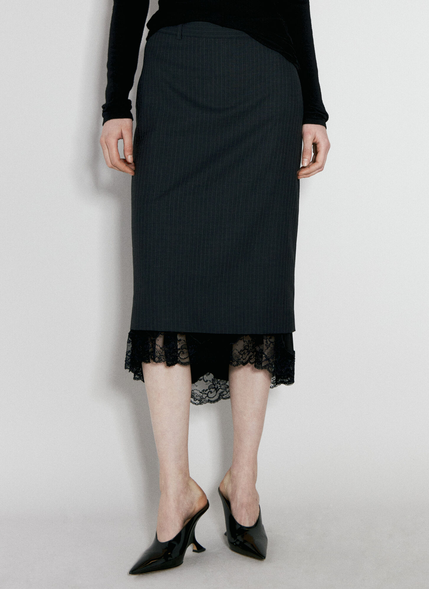 Shop Balenciaga Lingerie Skirt In Grey