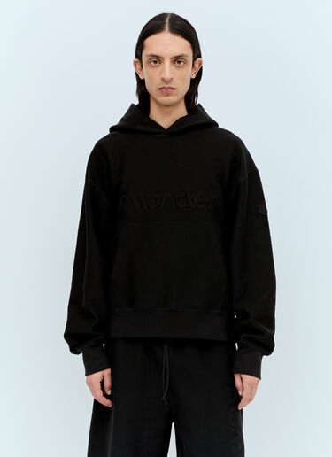 Moncler Raised Logo Hooded Sweatshirt Black mon0156012