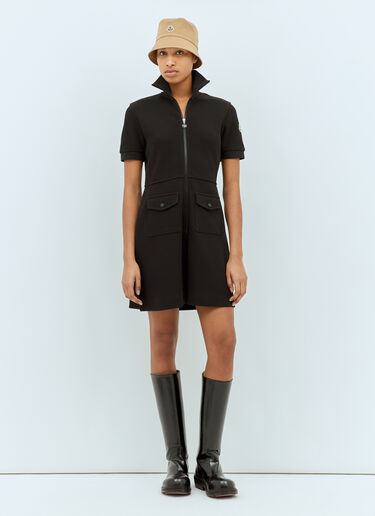 Moncler Piquet Half-Zip Polo Dress Black mon0259033