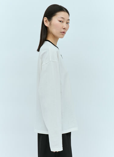 Miu Miu 徽标贴饰长袖 T 恤 白色 miu0256008