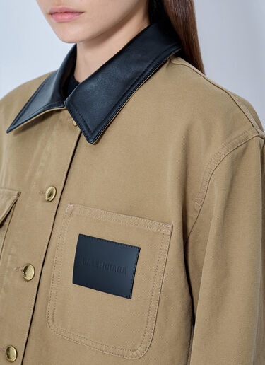 LN-CC® - Balenciaga: Cropped Workwear Jacket - Beige Balenciaga Cropped Workwear Jacket Beige bal0265020