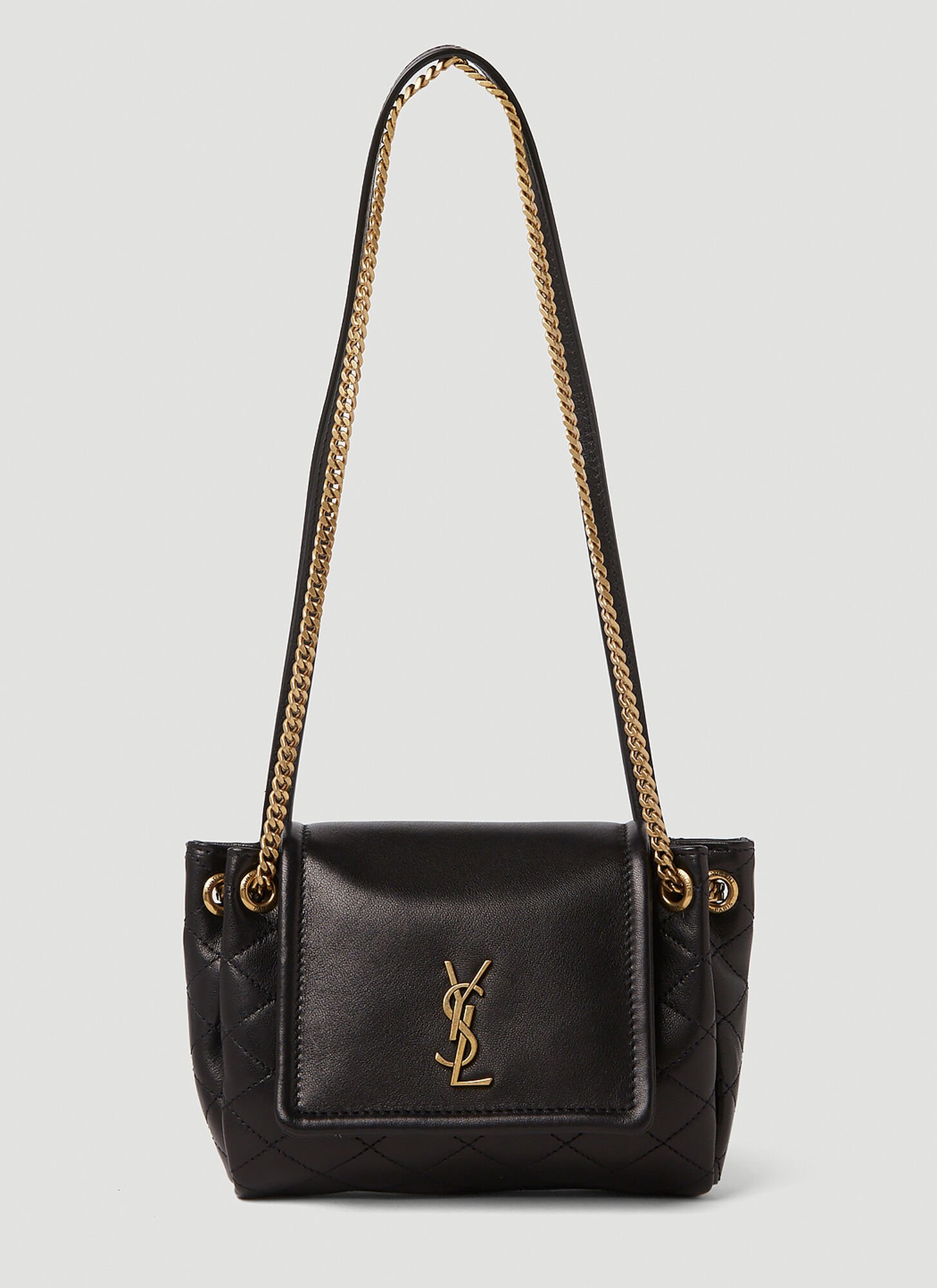 Shop Saint Laurent Mini Nolita Shoulder Bag In Black