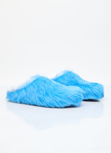Marni Fussbett Sabot Hairy Mules Blue mni0255027