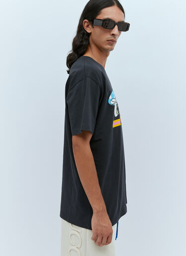 Gucci Mushroom Logo Print T-Shirt Black guc0153055