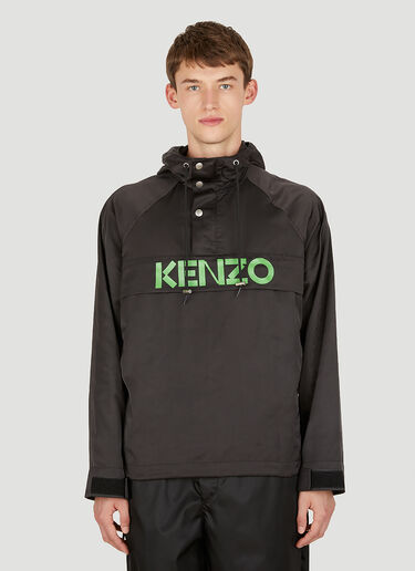 Kenzo 로고 프린트 윈드브레이커 재킷 블랙 knz0150019