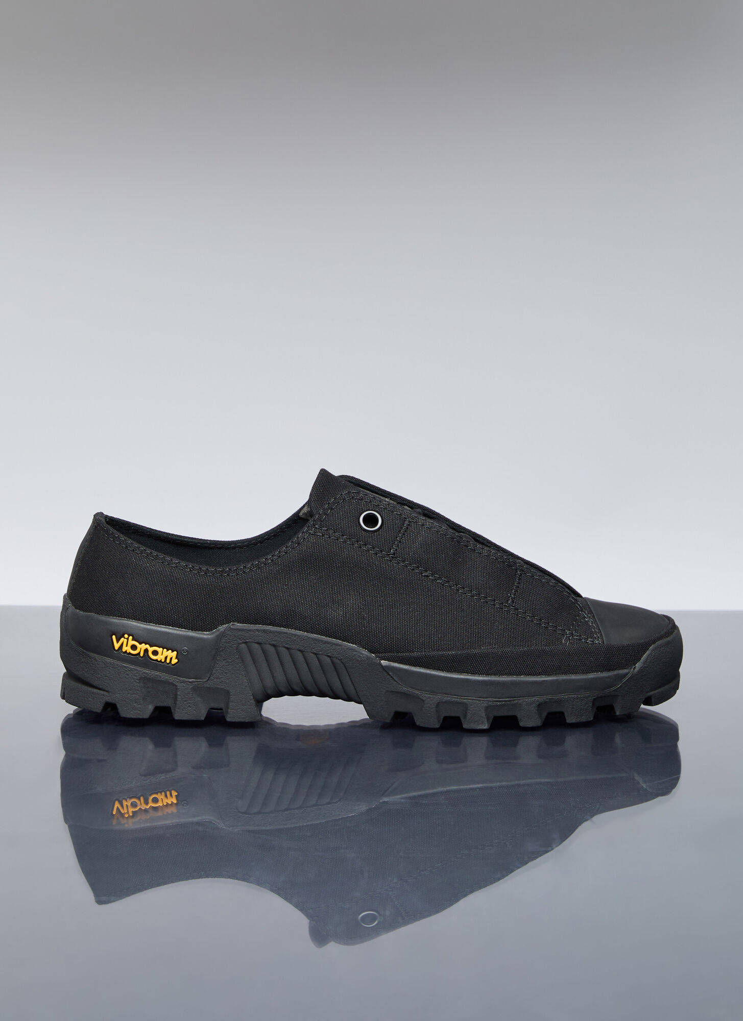 Shop Yohji Yamamoto Fly Front Low Top Sneakers In Black