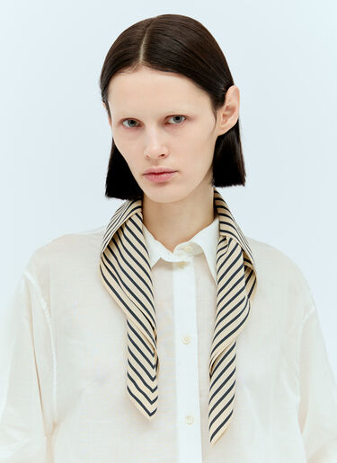 TOTEME Signature Monogram Silk Scarf White tot0257004