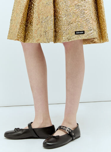 Miu Miu Cloquet Lamé Jacquard Skirt Gold miu0256041