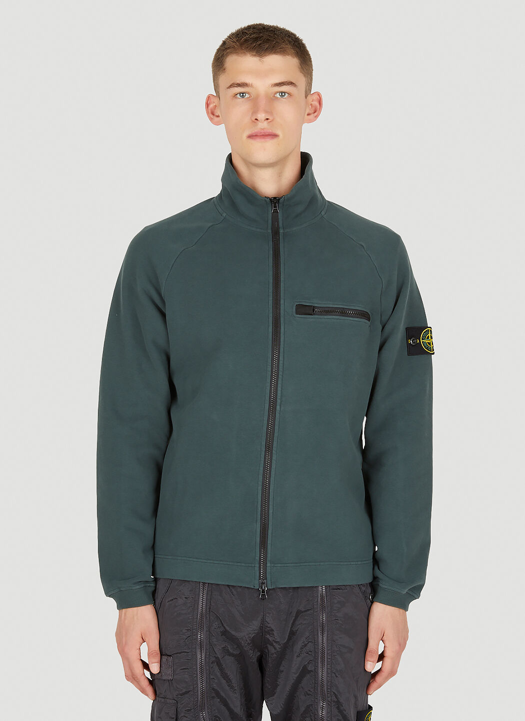 Stone island hotsell zip pocket sweatshirt