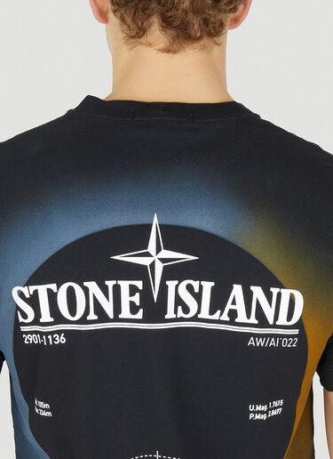 Stone Island 번짐 효과 T-셔츠 블랙 sto0150056