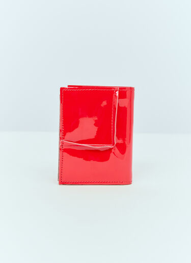 Comme des Garçons Wallet Reverse-Hem Patent Wallet Red cdw0356001