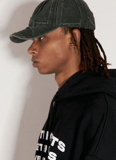 Vetements Destroyed Baseball Cap Black vet0356003