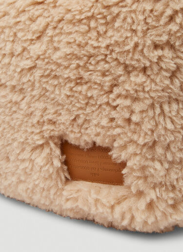 Rokh Cross Faux Fur Shoulder Bag Beige rok0249014