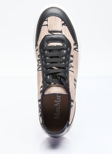 Max Mara Jacquard Raffia-Effect Sneakers Beige max0256040