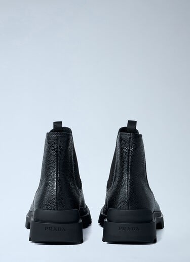 Stamped Leather Boots Prada Stamped Leather Boots Black pra0162016