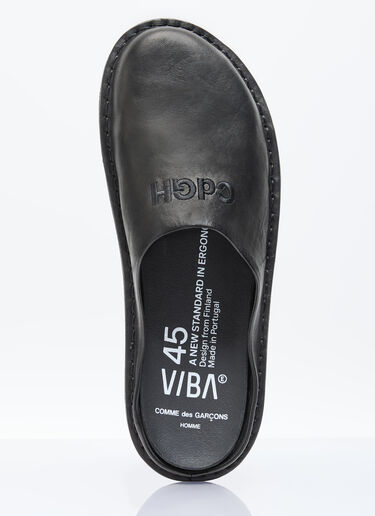 Comme des Garçons Homme x VIBAe Leather Slip-On Shoes Black chv0156001