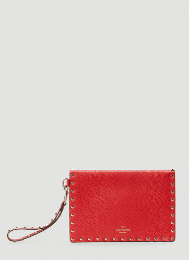 Valentino Rockstud Envelope Pouch Red val0243062