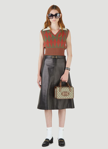 Gucci Horsebit Leather Skirt Black guc0245044