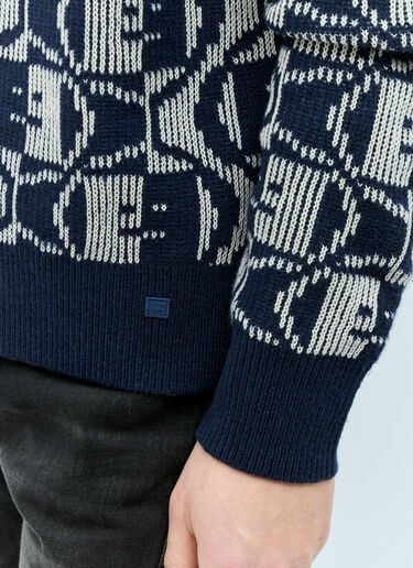 Acne Studios Jacquard Crewneck Sweater Navy acn0155003